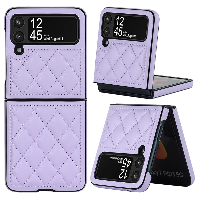 Luxury brand designer phone leather case flip wallet case 2 in 1 for Samsung z flip 3 filp 4 girls phone cover