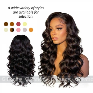 Perruques synthétiques G Fancy Body Wave, colorées ombrées, avec raie au milieu, <span class=keywords><strong>en</strong></span> dentelle, aspect naturel, <span class=keywords><strong>en</strong></span> fibre, pour femmes, pour les fêtes - Product Image 1