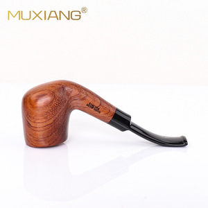 Muxiang Wooden Smoking Pipe Bent Type 9mm Carbon Filter Handmade Tobacco Pipe For Personal Gift - Product Image 2