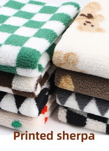 Tissu en polaire sherpa d'agneau 100 % polyester tricoté, respirant, motif jacquard ours en peluche mignon, poids moyen, chaud et doux, pour <span class=keywords><strong>veste</strong></span> à capuche de jouet - Product Image 4
