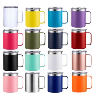 <span class=keywords><strong>Mug</strong></span> de bureau <span class=keywords><strong>isotherme</strong></span> en acier inoxydable 304 de 12 oz avec poignée, personnalisable avec logo imprimé - Product Image 1