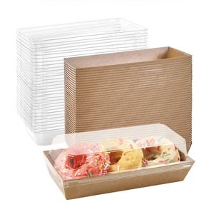 Pink Paper Charcuterie Boxes <b>Square</b> Cake Slice Containers Small Bakery Boxes with Clear Lids for Dessert Sandwich Strawberries - Product Image 2