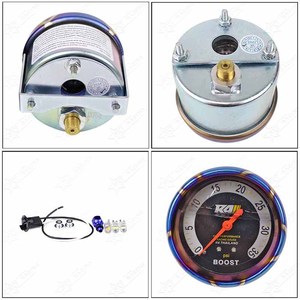 เกจวัดแรงดันเทอร์โบอัตโนมัติ R4 35psi 60psi 35 PSI 60 PSI แบบไทย สีไทเทเนียมบลู สำหรับรถยนต์ดีเซล เครื่องยนต์เบนซิน/ดีเซล  เกจวัดบูสต์ - Product Image 2