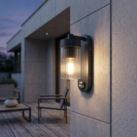 Applique murale LED vintage haute puissance super lumineuse avec détecteur PIR, étanche IP54, en aluminium, pour jardin et extérieur, alimentation électrique