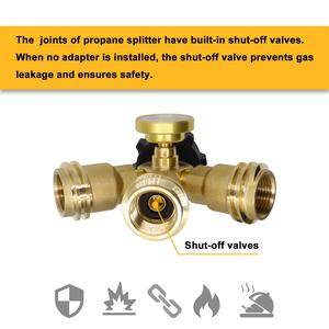 Répartiteur de propane à 3 voies avec manomètre |   <span class=keywords><strong>Adaptateur</strong></span> de réservoir de propane QCC1 en laiton - Product Image 3