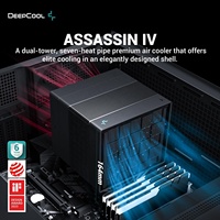 Refroidisseur d'air Assassin IVCPU Premium7, 7 caloducs, double tour, performance silencieuse, mode silencieux, commutable avec ventilateurs FDB 140120 mm 1700 tr/min PWM DeepCool