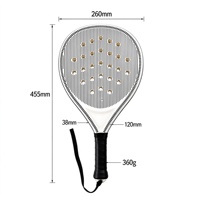 Ensemble de raquettes de paddle-tennis ABS 47 cm en 2 pièces, noyau intérieur en mousse de coton, poignée antidérapante, surface à haute élasticité, écologique, portable