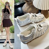 Baskets en PU gaufré à multiples sangles pour femme, style rétro décontracté, à lacets, semelle en caoutchouc, logo personnalisé, vente en gros OEM