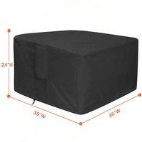 Étanche 600D Heavy Duty Coupe-Vent Noir Carré Cheminée À Gaz Cheminée Couverture De Table Patio Fire Pit Couverture De Table