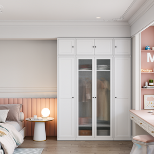 <span class=keywords><strong>Armario</strong></span> de acero ajustable con puerta abatible de cristal, <span class=keywords><strong>armario</strong></span> de dormitorio de metal para almacenamiento de tela, <span class=keywords><strong>armario</strong></span> moderno con cierres cómodos - Product Image 2