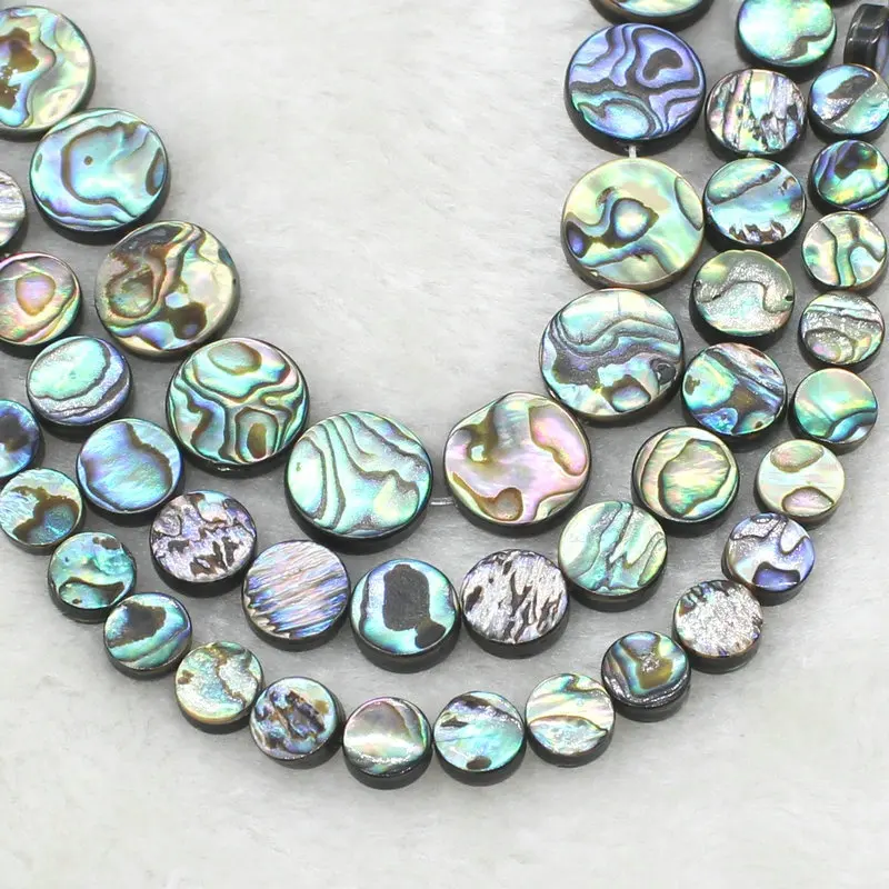 Perline piatte di conchiglia di Abalone fatte a mano di alta qualità per la creazione di gioielli fai da te