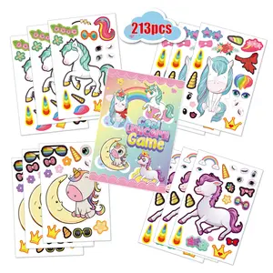 Children DIY craft stickers face change for birthday party gifts assemble puzzle stickers educational toys for kids