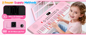 Teclado Electrónico <span class=keywords><strong>Piano</strong></span> de 61 Teclas con Luz LED, Micrófono Portátil, Atril para Partituras, Pegatinas de Notas Musicales, Conector de 3.5mm/USB - El Mejor - Product Image 2