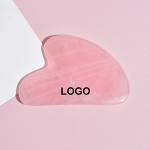 La migliore vendita di giada Gua Sha Set in pietra Private Label quarzo rosa Gua Sha massaggiatore viso all'ingrosso Jade Guasha SKincare strumento - Product Image 3