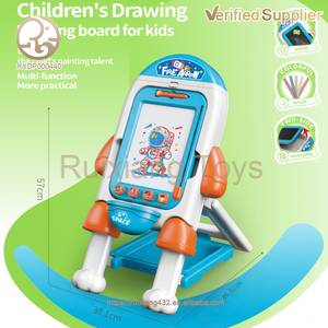 Papan Gambar Magnetik Kartun 2 in 1 Papan Gambar Magnetik Dua Sisi Roket Pintar Papan Gambar Dua Sisi - Product Image 2