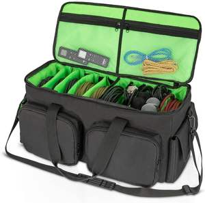 Large Capacity DJ Gig <b>Bag</b> Carry Case with Detachable <b>Dividers</b> and Storage Function Travel Storage <b>Bags</b> for Cables & Files - Product Image 1