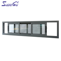 Ventanas correderas de mosquitera de aluminio con rotura de puente térmico personalizadas estándar aprobadas por los estadounidenses con panel fijo