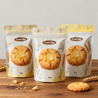 Pochette à biscuits imprimée sur mesure, réutilisable, résistante à l'humidité, refermable, transparente, pour l'emballage des biscuits