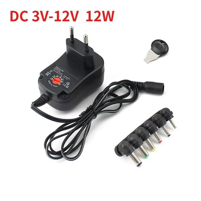 Hot 3V 4.5V 5V 6V 7.5V 9V 12V 1.2A 12W AC/DC Adapter Adjustable Power Supply With Multi Plug 6 Universal Adaptor Charger US/EU