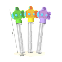 QS Machine à bulles d'extérieur en plastique pour l'été, jouet de transport urbain miniature de dessin animé, ensemble baguette magique pour enfants, trois couleurs vives