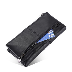 Portefeuille vintage rétro pour hommes, vente en gros d'usine, sac à cartes multifonctionnel en cuir avec fermeture à glissière pour <span class=keywords><strong>Amazon</strong></span>, vente à chaud - Product Image 5