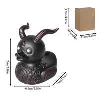 Wowei Statue en résine noire Goth Punk, religieuse, satanique, du diable sombre, style Rock Horreur, décoration d'Halloween, cadeau, imprimée en typographie