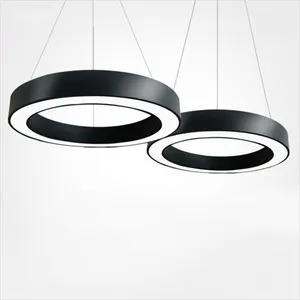 Office Chandelier Round Modern Led Lighting Ceiling Pendant Surface Mounted Circular Conference Room Decoration Led Linear Light