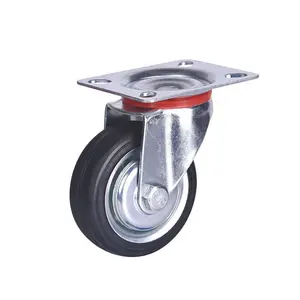 3inch to 10inch industry castor black rubber trolley swivel wheel caster