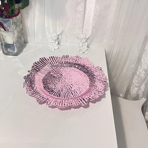 Platos Base Decorativos Elegantes para Bodas, Platos Base de Esponja Floral Irregular para Platos de Cena, Platos Base de Plástico Rosa Tipo Arrecife al por Mayor - Product Image 5