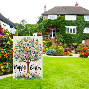 ธงผ้ากระสอบสองด้าน ขนาด 30 x 45 ซม. ลายพิมพ์ดิจิทัลสำหรับตกแต่งสวนในวันอีสเตอร์ สไตล์ธงสามเหลี่ยม สำหรับตกแต่งสวนในเทศกาลต่างๆ - Product Image 6