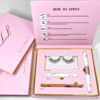Kit d'extension de cils DIY personnalisé avec design gratuit, ensemble d'extensions de cils individuels, colle et fixateur pour cils, faux cils effet wispy