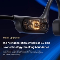 Casque Écouteur Sans Fil à Conduction Osseuse IP56 à Oreille Libre avec Charge Type C, Écouteurs de Sport Sans Fil avec Mode Double MP3