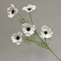 Fleurs artificielles en soie effet feu d'artifice, Lotus Argenté, Fleur Papillon à 5 têtes, Tournesol, Cosmos, Matériel floral d'accentuation pour composition florale de bord de route