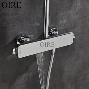 Modern Chrome Hot Cold Water Bath Mixer Faucet Soft Rain &amp; Pause Spray Pattern Easy <strong>Control</strong> Brushed Finish Bathrooms <strong>Shower</strong> Set - Product Image 6