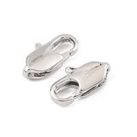 Pandahall SHEGRACE 20 pièces fermoirs de bracelet en laiton plaqué or 18 carats véritable, longue durée de vie, type griffe de homard