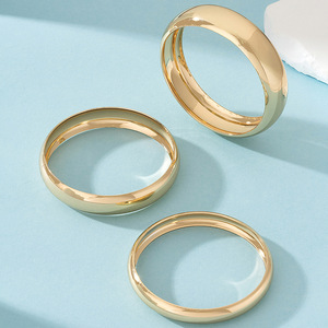 Phụ Nữ Mới Thời Trang Mịn Arc Đóng Đồng Bằng Vòng Và Vòng Đeo Tay Tinh Tế Thiết Lập Tay Trang Sức Kết Hợp - Product Image 5