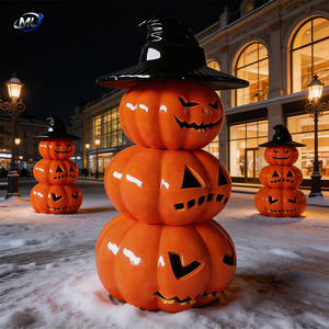 Luxury Fiberglass Pumpkin Sculpture High-End Halloween Decor Custom Design <b>Large</b> Pumpkin Sculpture Unique Halloween Art - Product Image 1