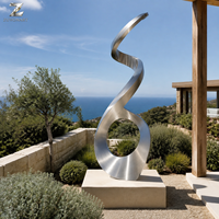 Escultura Espiral de Acero Inoxidable, Artesanía Metálica Personalizable, Arte Abstracto con Espejo para Decoración de Parques, Plazas, Campus, Jardines y Paisajes