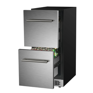 NE-356S-P ultra narrow embedded counter refrigerator 110L double drawer outdoor <b>kitchen</b> bar beverage cooler - Product Image 2