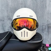 Casque moto intégral en fibre de verre sécurité rétro certifié