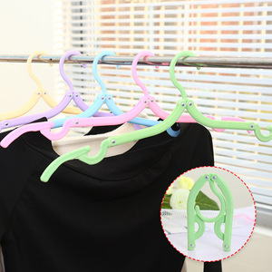 Portable Folding Clothes Hanger Multifunctional Travel Home Use Hook Type Drying Rack Rectangle Shape Colorful Design - Product Image 1