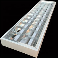 SONSEN 40W Lampes LED à économie d'énergie pour grille, design moderne pour salle de classe et bureau, boîtier en acier laminé revêtu, grille en acier, encastré, culot G13