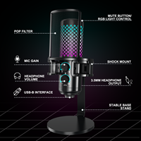 Microphone OEM rvb Gamer PC De Condensador pour PC Zealsound USB Microphone, condensateur ordinateur PC micro