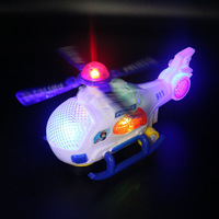 Harga pabrik lampu elektrik anak-anak, mainan pesawat plastik Universal untuk anak-anak, pesawat Bump dan Go, helikopter polisi