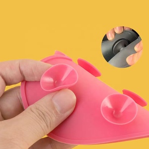 Heart-shaped <b>Silicone</b> Scrubbing Pad Eco-friendly Tear-resistant Soft Dual-use Makeup Brush Beauty Sponge Powder Puff Cleaning - Product Image 4