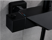 Robinet douche thermostatique en laiton, à levier unique, Style européen, robinet de bain-douche noir