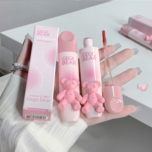 Wholesale Gege Bear Private Label Lip Gloss Cute Bear Design Velvet Lipgloss Wholesale Custom Logo Cute Lip Gloss