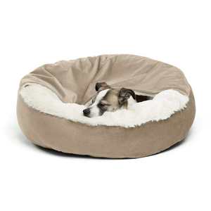 Weiches, abnehmbares und waschbares Donut-Hundebett mit Kapuzendecke für kleine Hunde – beruhigendes Reisebett für Haustiere - Product Image 3
