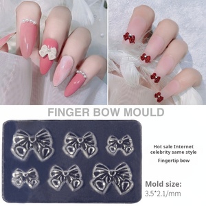 Moule à ongles en silicone 3D en forme de nœud, moule de sculpture pour bonbons, pour le remplissage de vernis gel et la décoration d'ongles - Product Image 3