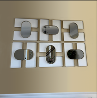 Miroir mural décoratif moderne et simple de 40 cm, grand format, avec cadre en métal doré, idéal pour la décoration intérieure, livraison directe DDP